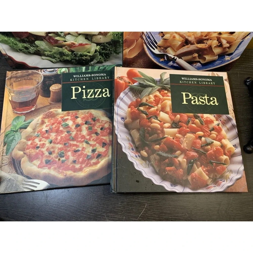 Lot Of 4 Williams-Sonoma Kitchen Library Cookbooks~ Pizza, Pasta, Salads, Sauce